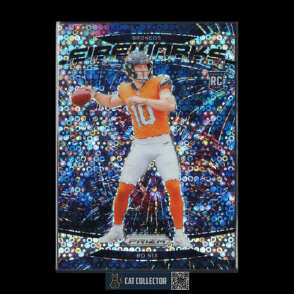 2024 Panini Prizm BO NIX #23 Fireworks Disco No Huddle Rookie RC Denver Broncos