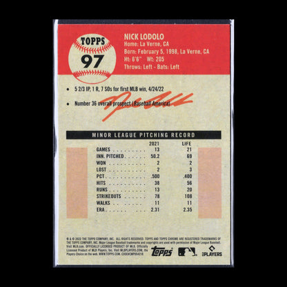 2022 Topps Chrome Platinum Anniversary NICK LODOLO #97 RC
