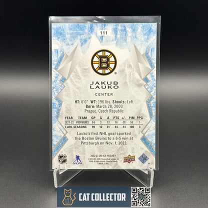 2022-23 UD Ice JAKUB LAUKO #111 Rookie RC - Boston Bruins