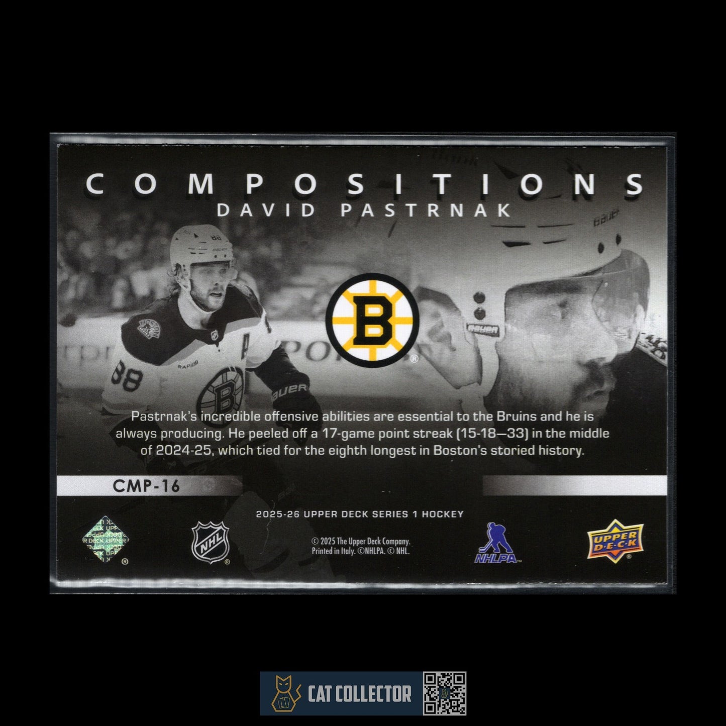2025-26 UD Series 1 DAVID PASTRNAK #CMP-16 Compositions - Boston Bruins