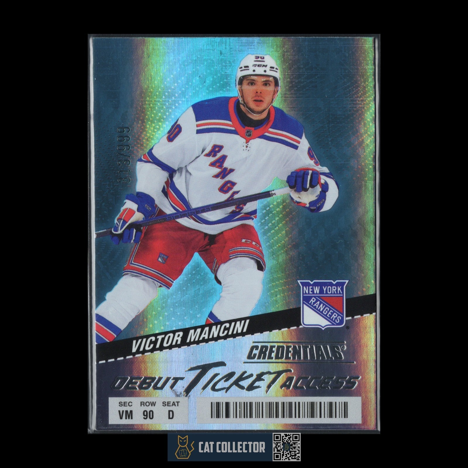 2024-25 UD Credentials VICTOR MANCINI #108 Debut Ticket Access 313/999 Rookie RC