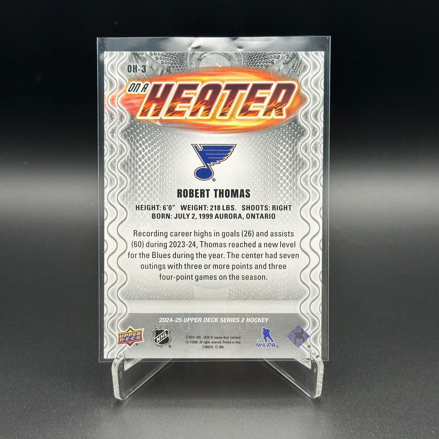 2024-25 UD Series 2 ROBERT THOMAS #OH-3 On A Heater - St. Louis Blues
