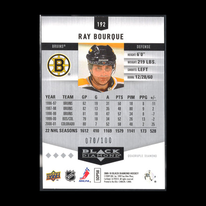 2009-10 UD Black Diamond RAY BOURQUE #192 Ruby /100 - Boston Bruins