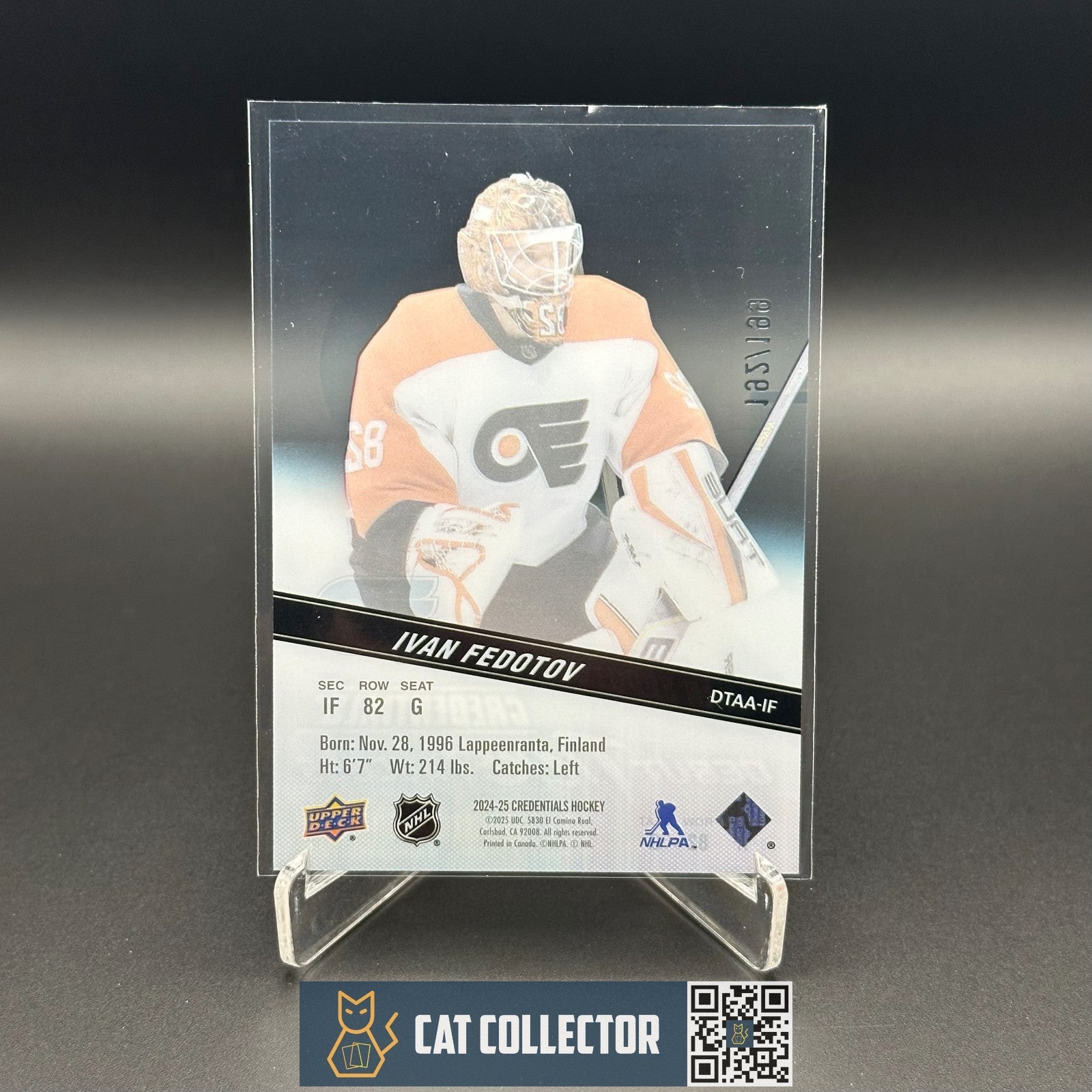 2024-25 UD Credentials IVAN FEDOTOV #DTAA-IF Acetate Debut Ticket Access /199 RC