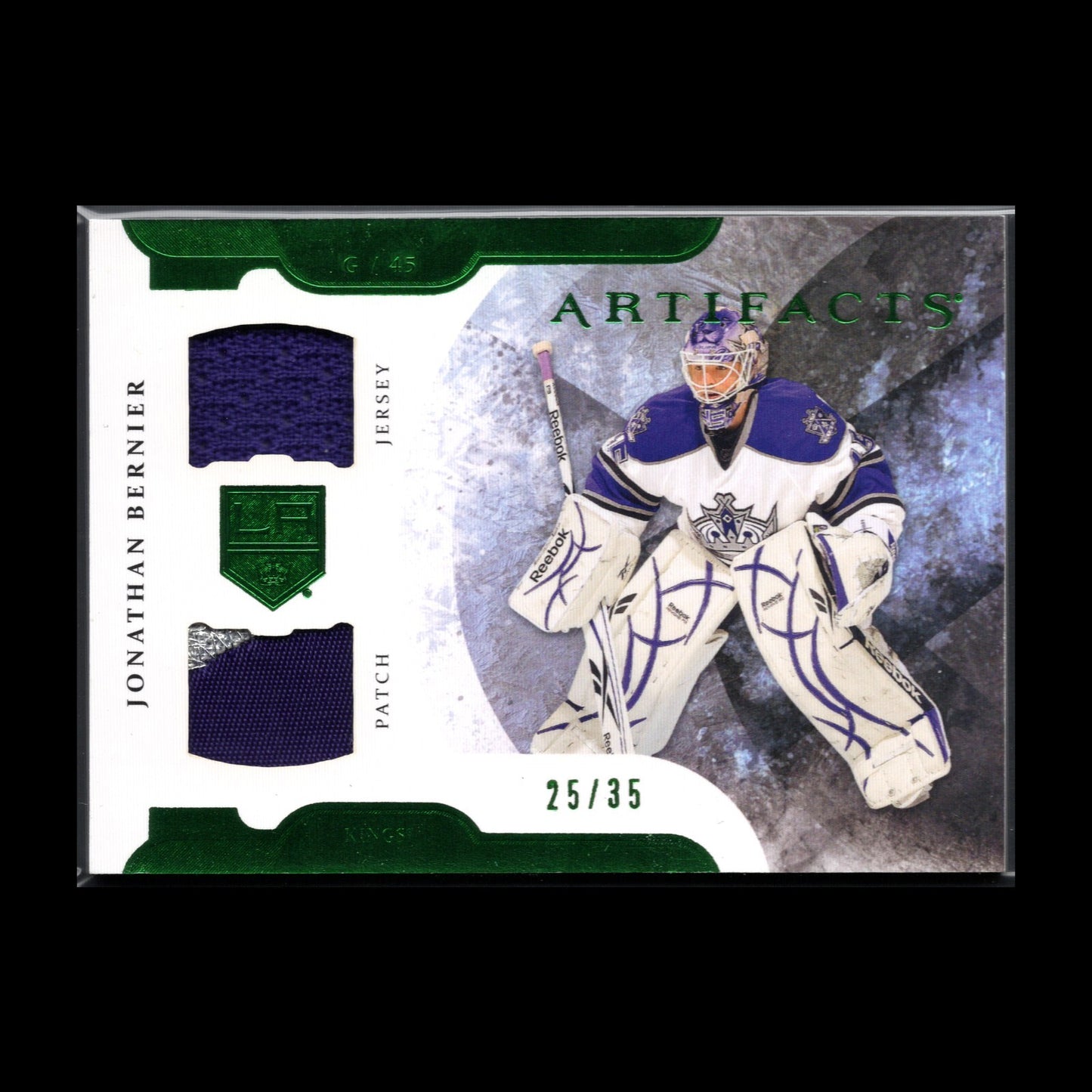 2011-12 UD Artifacts JONATHAN BERNIER #45 Horizontal Emerald Patch Jersey /35