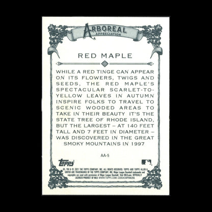 2021 Topps Allen & Ginter's RED MAPLE #AA-5 Arboreal Appreciation