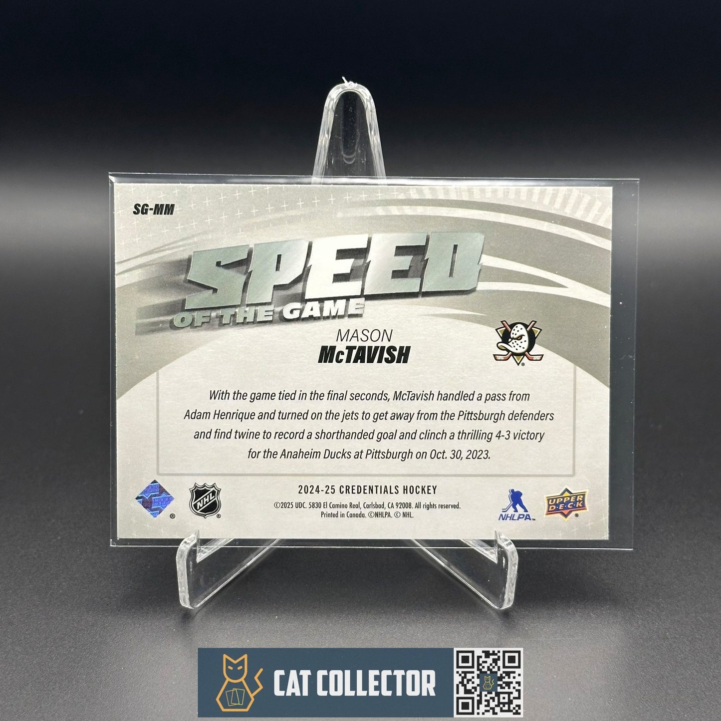 2024-25 UD Credentials MASON MCTAVISH #SG-MM Speed of the Game