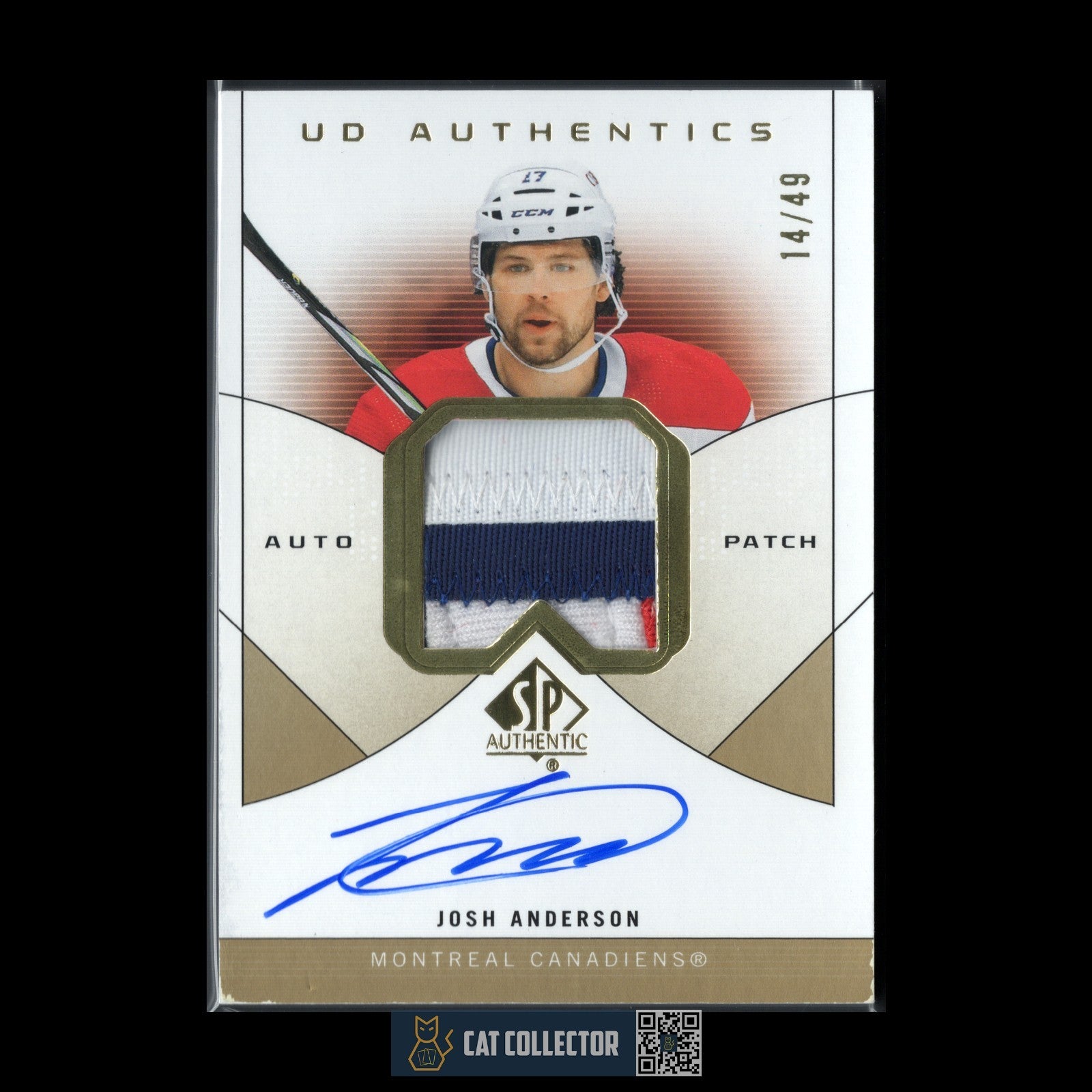 2024-25 UD SP Authentic JOSH ANDERSON #UDAP-JA UD Authentics /49 Auto Patch