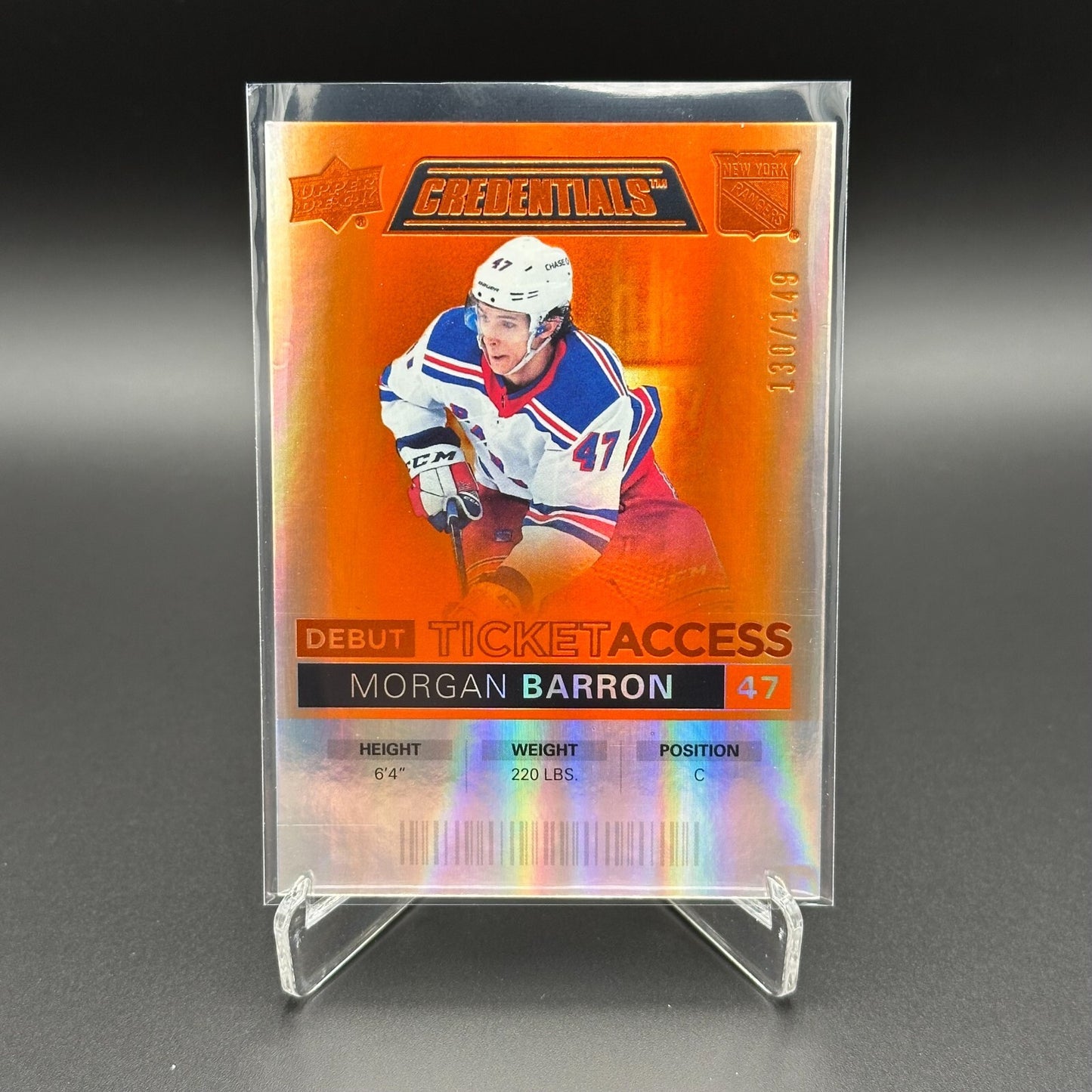2021-22 UD Credentials MORGAN BARRON #53 Debut Ticket Access Orange RC /149