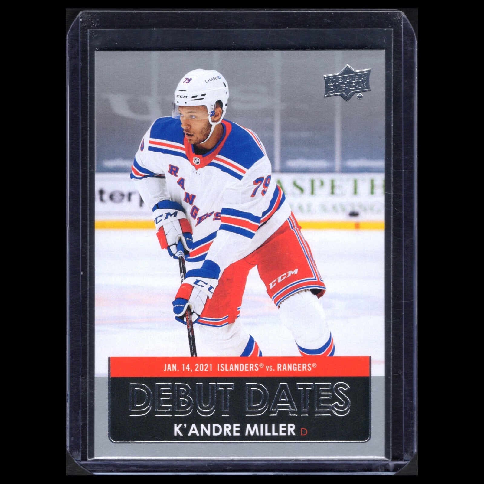 2021-22 UD Series 1 K'ANDRE MILLER #DD-6 Debut Dates Rookie - NY Rangers