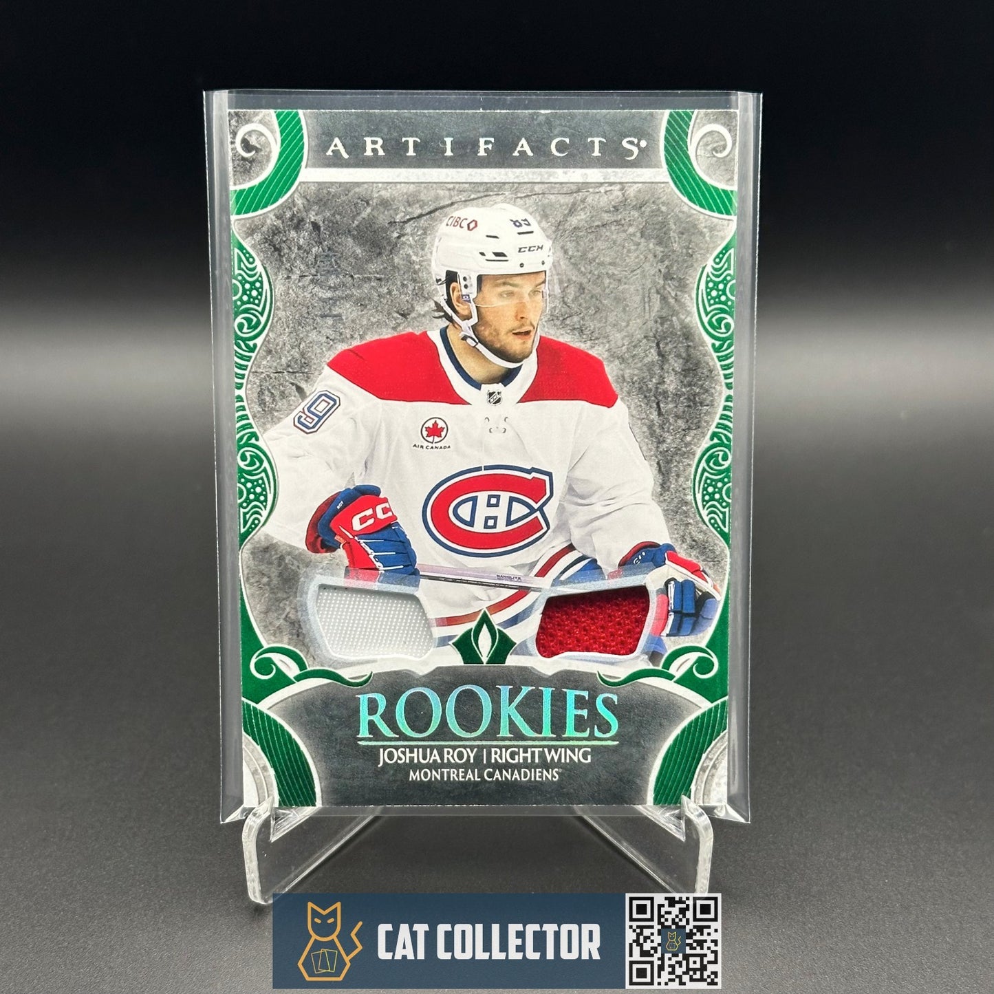 2024-25 UD Artifacts JOSHUA ROY #176 Emerald Materials Jersey /99 Rookie RC
