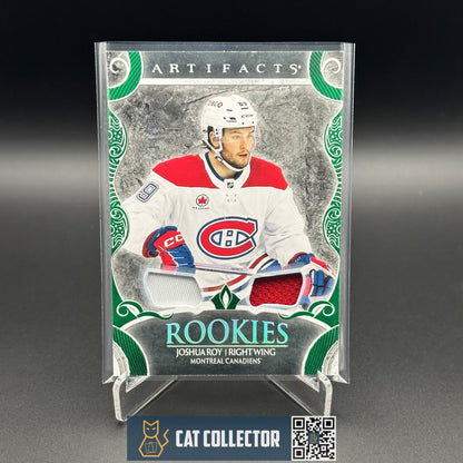 2024-25 UD Artifacts JOSHUA ROY #176 Emerald Materials Jersey /99 Rookie RC