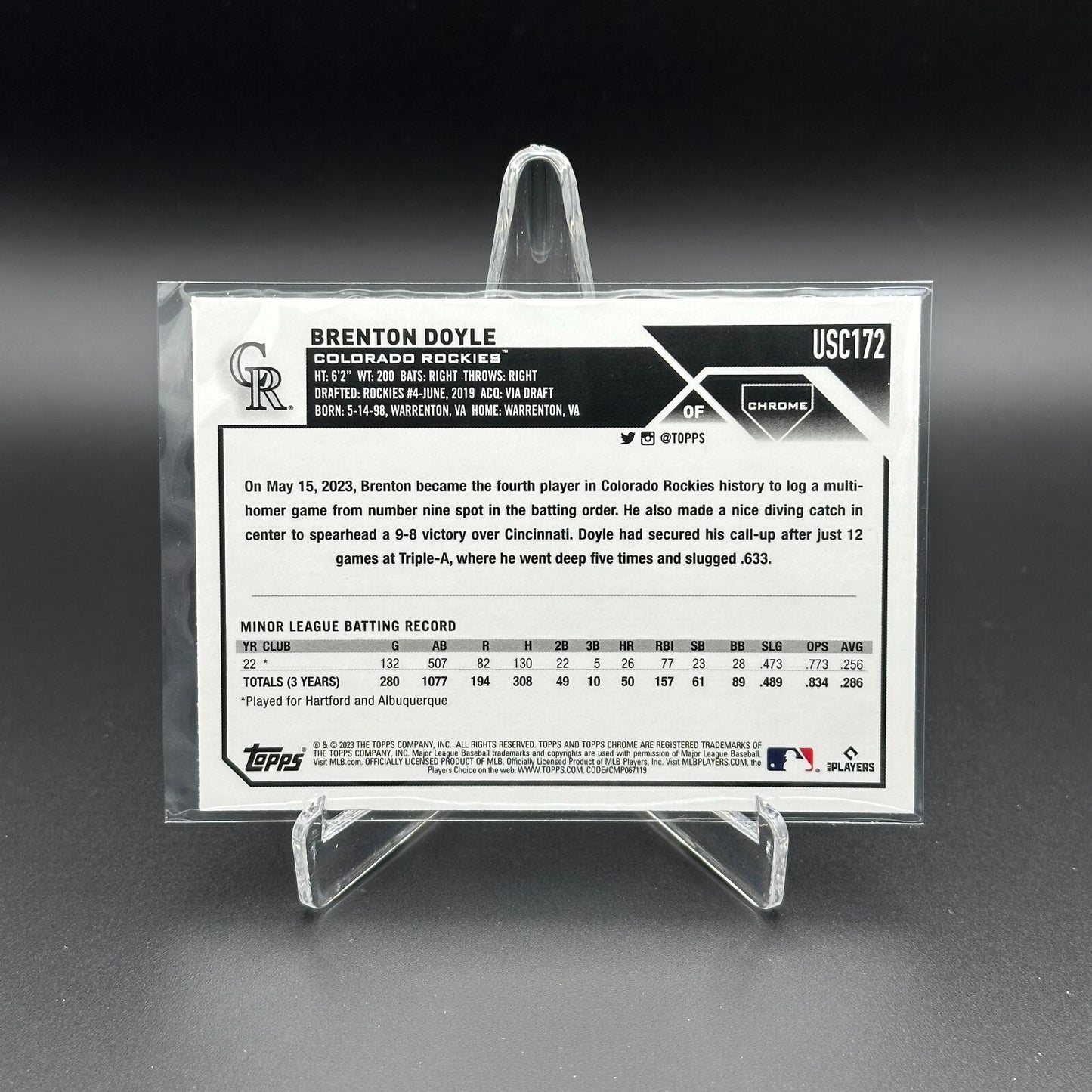 2023 Topps Chrome Updated Series BRENTON DOYLE #USC172 Rookie RC