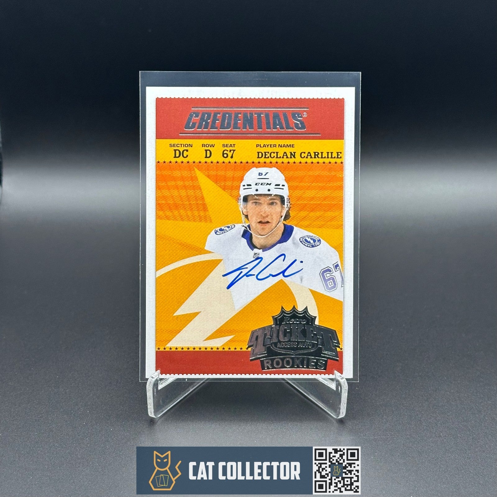 2024-25 UD Credentials DECLAN CARLILE #RTAR-DC Retro Ticket Access Auto