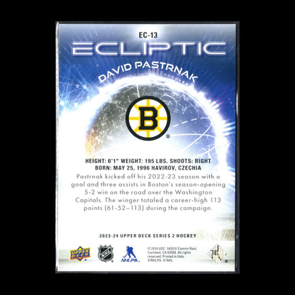 2023-24 UD Series 2 DAVID PASTRNAK #EC-13 Ecliptic - Boston Bruins
