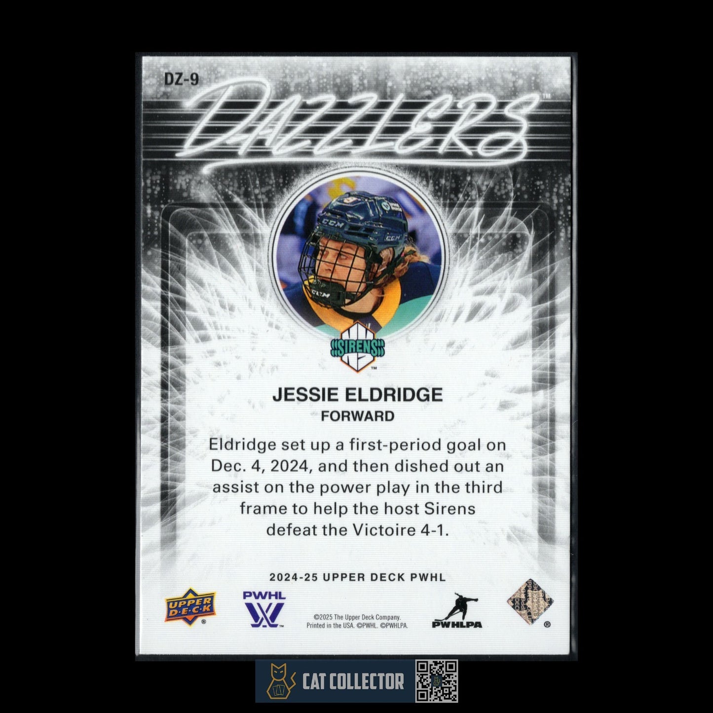 2024-25 UD PWHL JESSIE ELDRIDGE #DZ-9 Dazzlers Blue