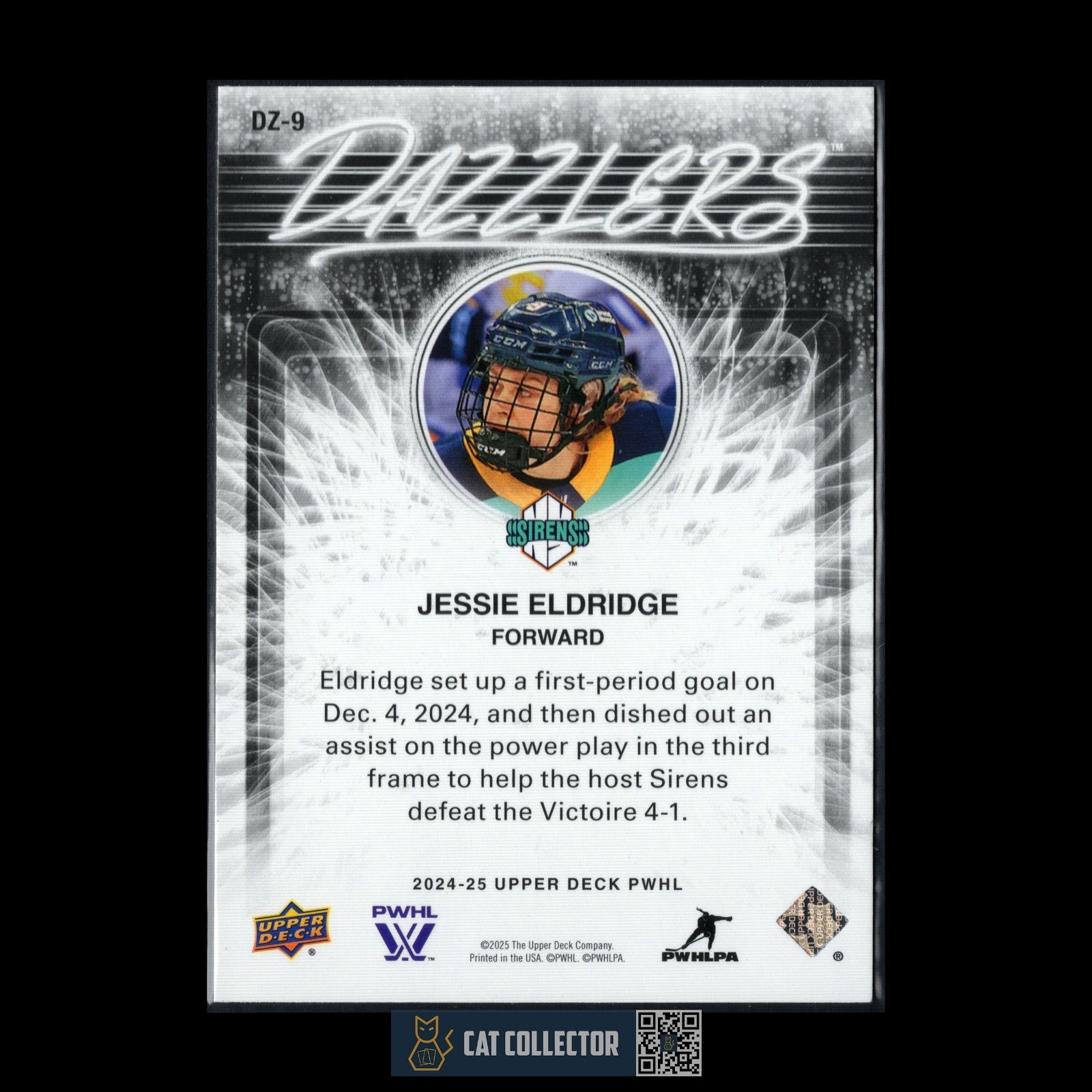 2024-25 UD PWHL JESSIE ELDRIDGE #DZ-9 Dazzlers Blue