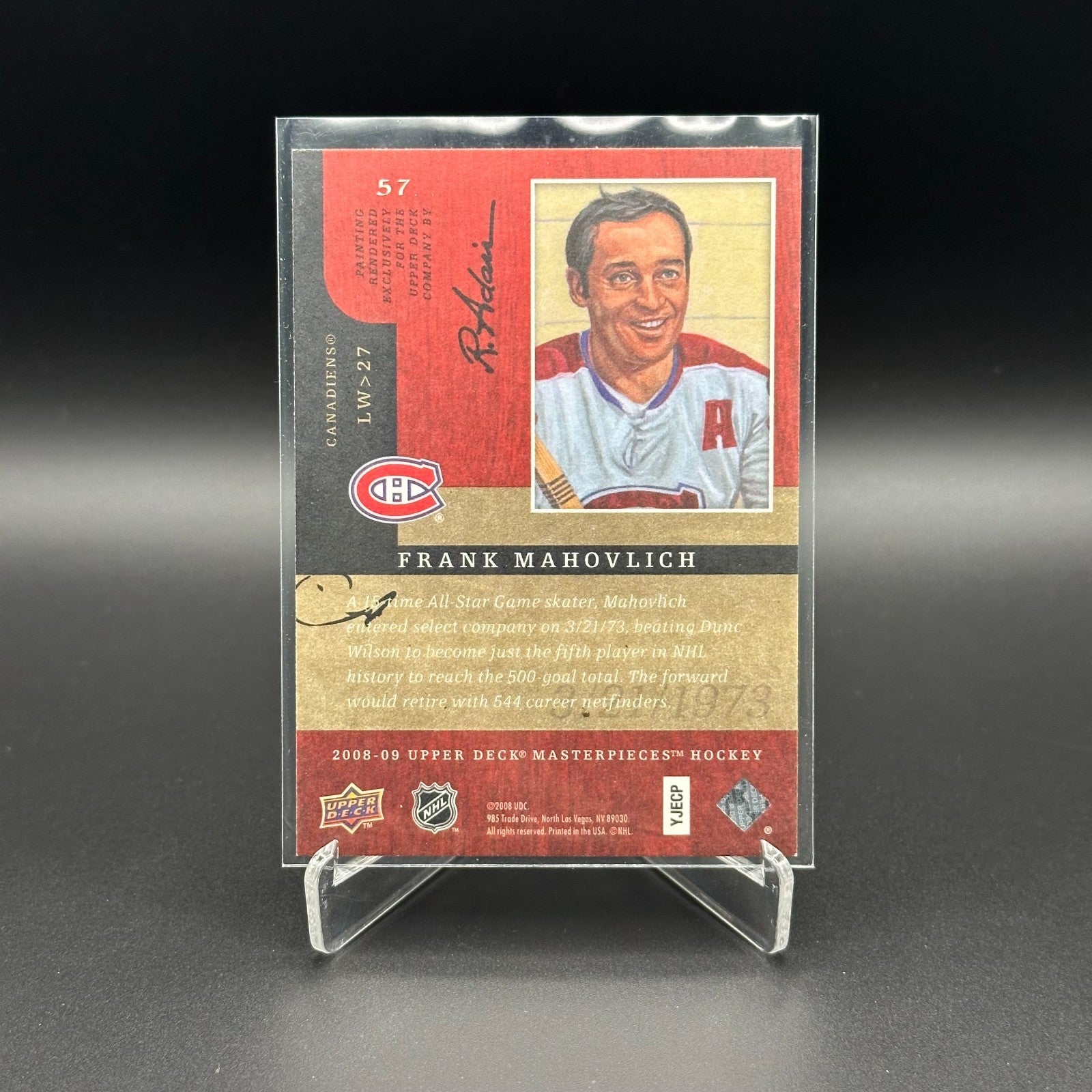 2008-09 Upper Deck Masterpieces Hockey FRANK MAHOVLICH #57 - Montreal Canadiens