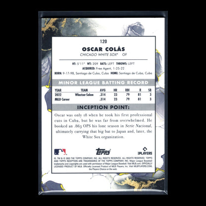 2023 Topps Inception OSCAR COLAS #120 Rookie Pink /99