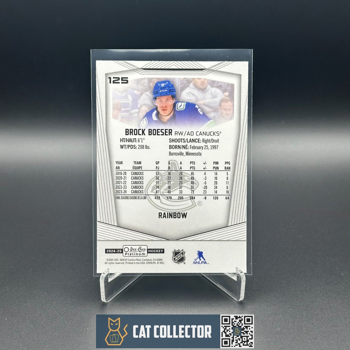 2024-25 O-Pee-Chee Platinum BROCK BOESER #125 Rainbow