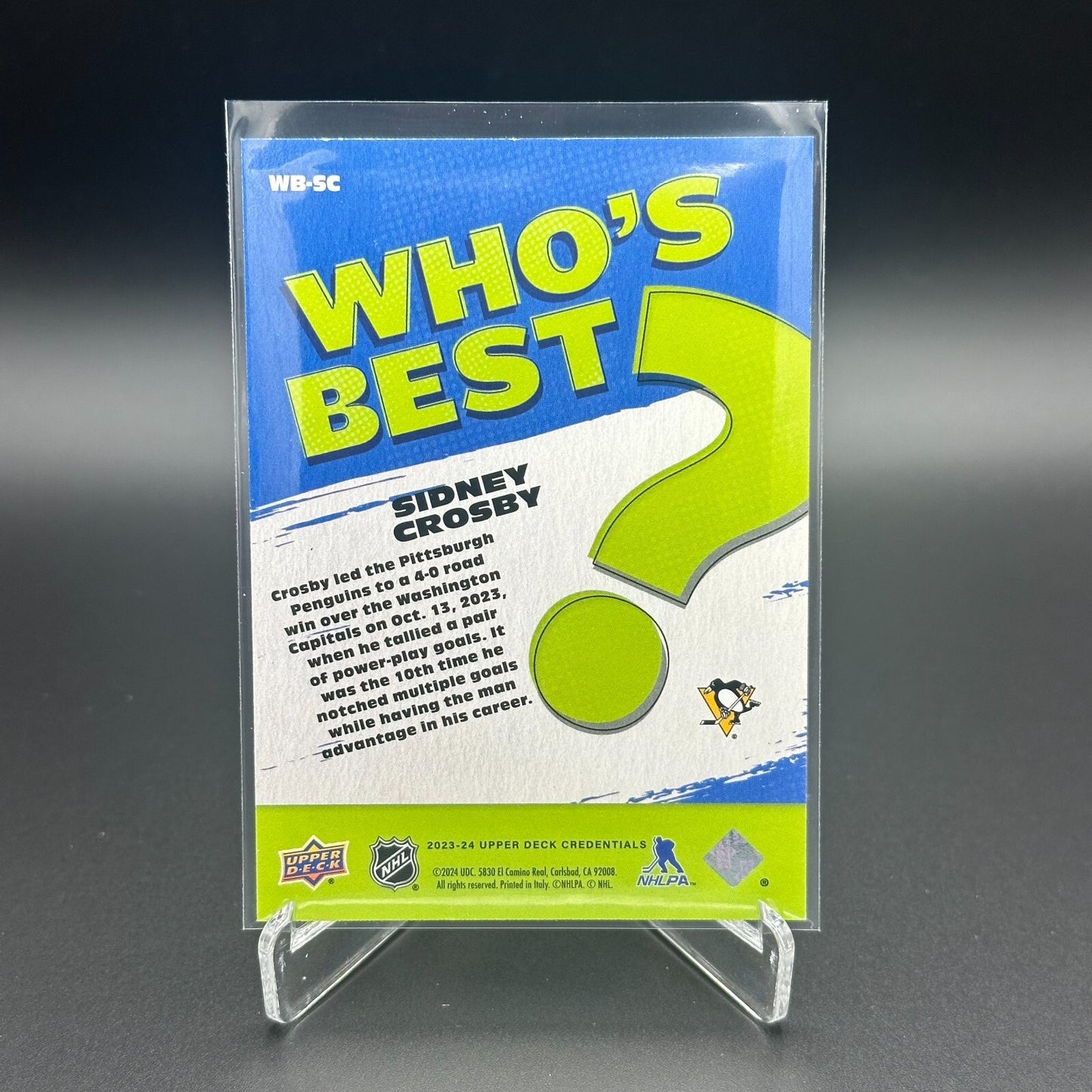 2023-24 Upper Deck Credentials Who's Best/Next Inserts ~ YOU PICK from list!