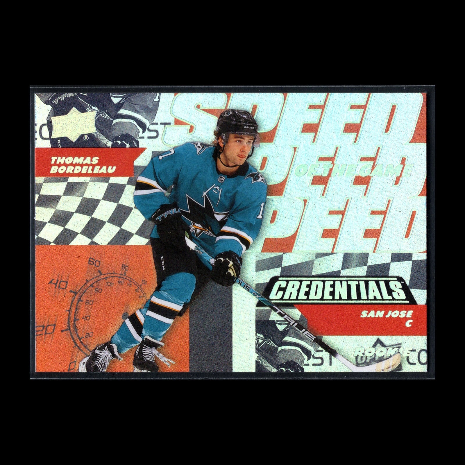 2022-23 UD Credentials THOMAS BORDELEAU #SGR-22 Speed of the Game Rookie