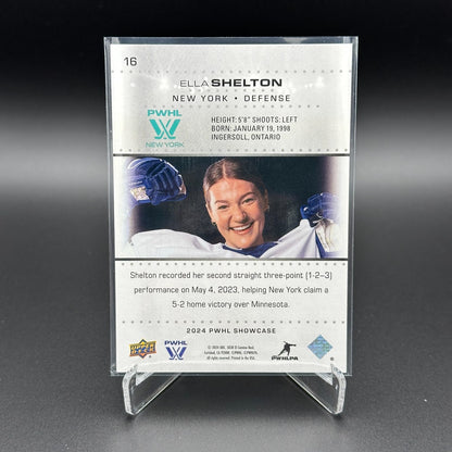 2024 UD PWHL Showcase ELLA SHELTON #16 Purple parallel /300 RC - 1st Edition!