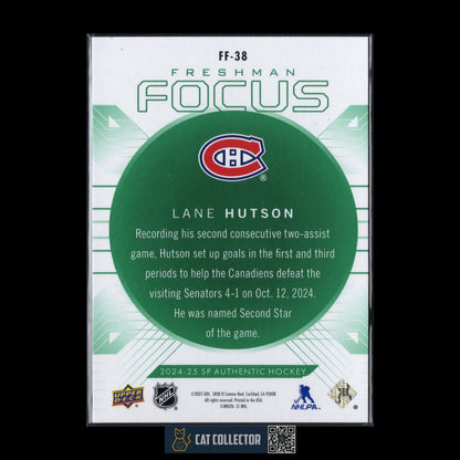 2024-25 UD SP Authentic LANE HUTSON #FF-38 Freshman Focus Green Rookie RC