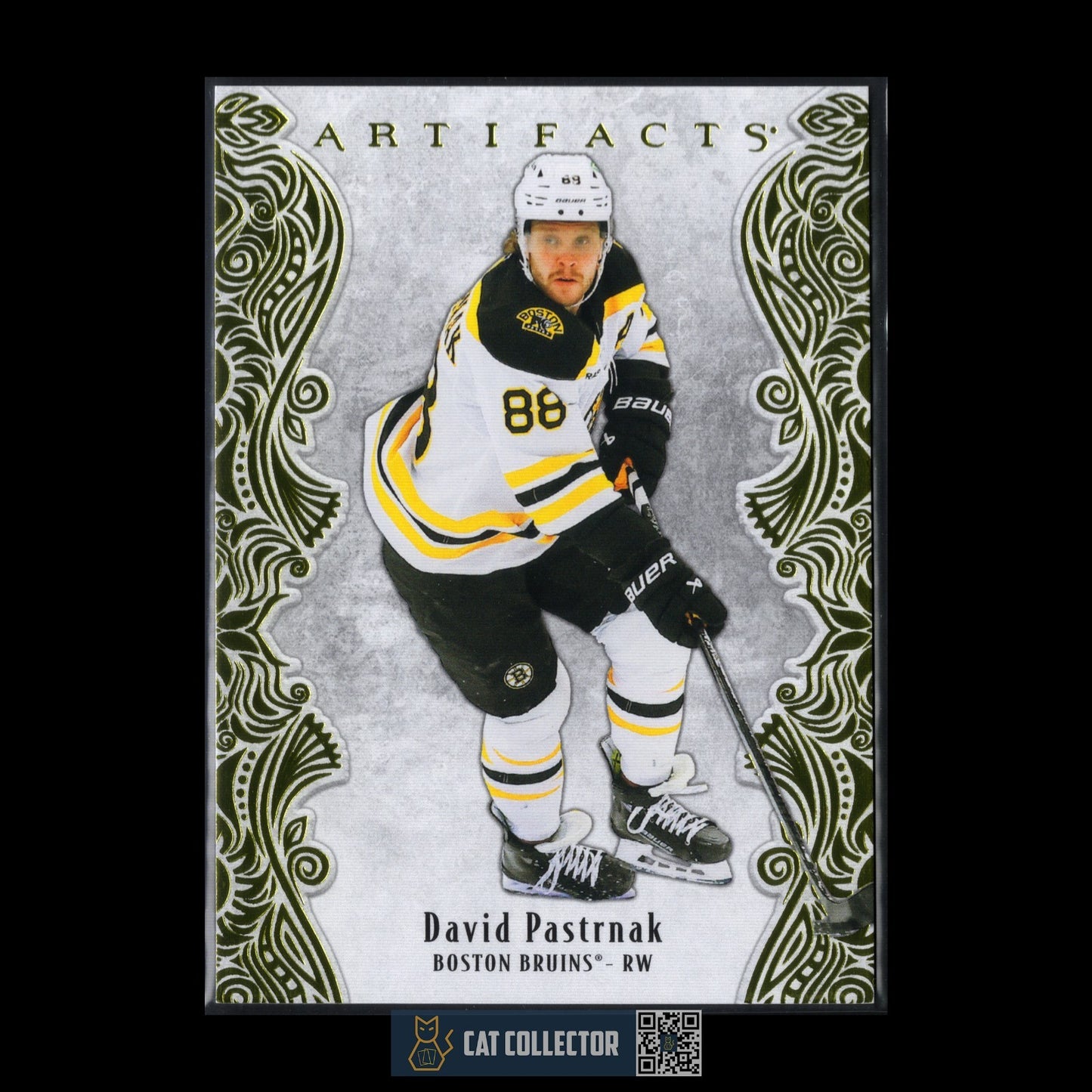 2025-26 UD Artifacts DAVID PASTRNAK #78 Yellow /50 Boston Bruins