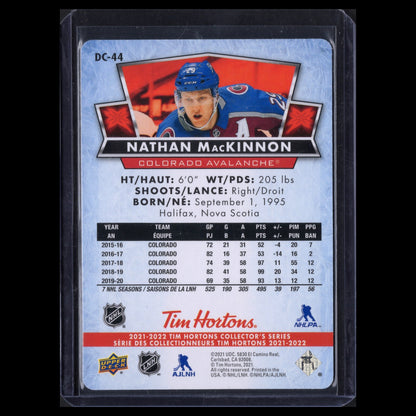 2021-22 UD Tim Hortons NATHAN MacKINNON #DC-44 Red Die-Cut - Colorado Avalanche