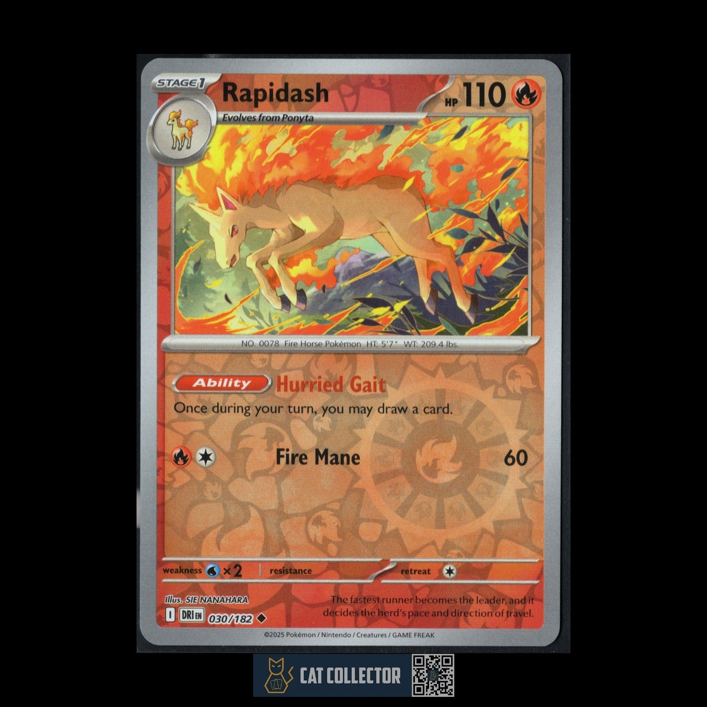 2025 Pokemon TCG Scarlet & Violet - Destined Rivals RAPIDASH #30 Reverse Holo