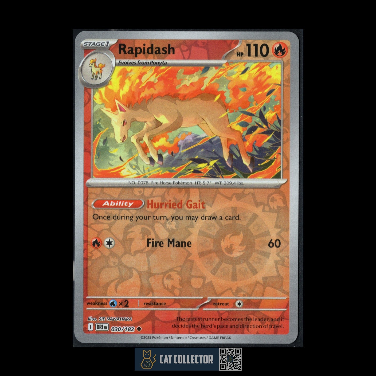 2025 Pokemon TCG Scarlet & Violet - Destined Rivals RAPIDASH #30 Reverse Holo