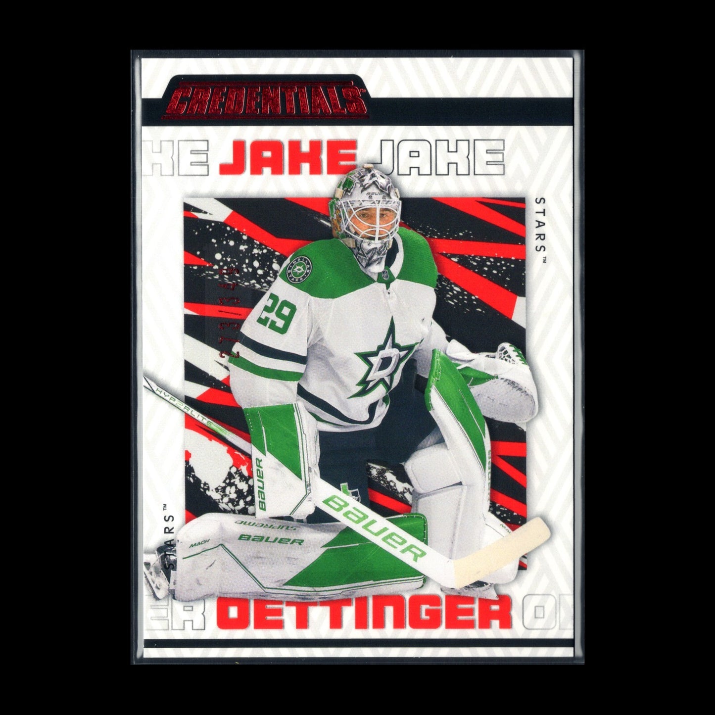 2023-24 UD Credentials JAKE OETTINGER #25 Red 273/349 - Dallas Stars
