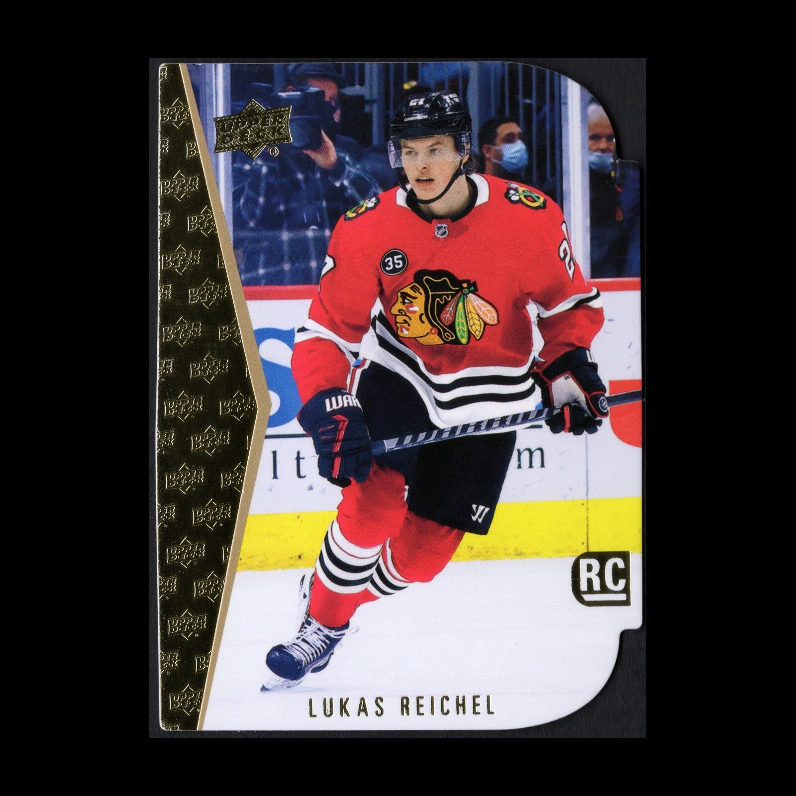 2022-23 UD Series 1 LUKAS REICHEL #RDT-5 Rookie Gold Die-cut Chicago Blackhawks