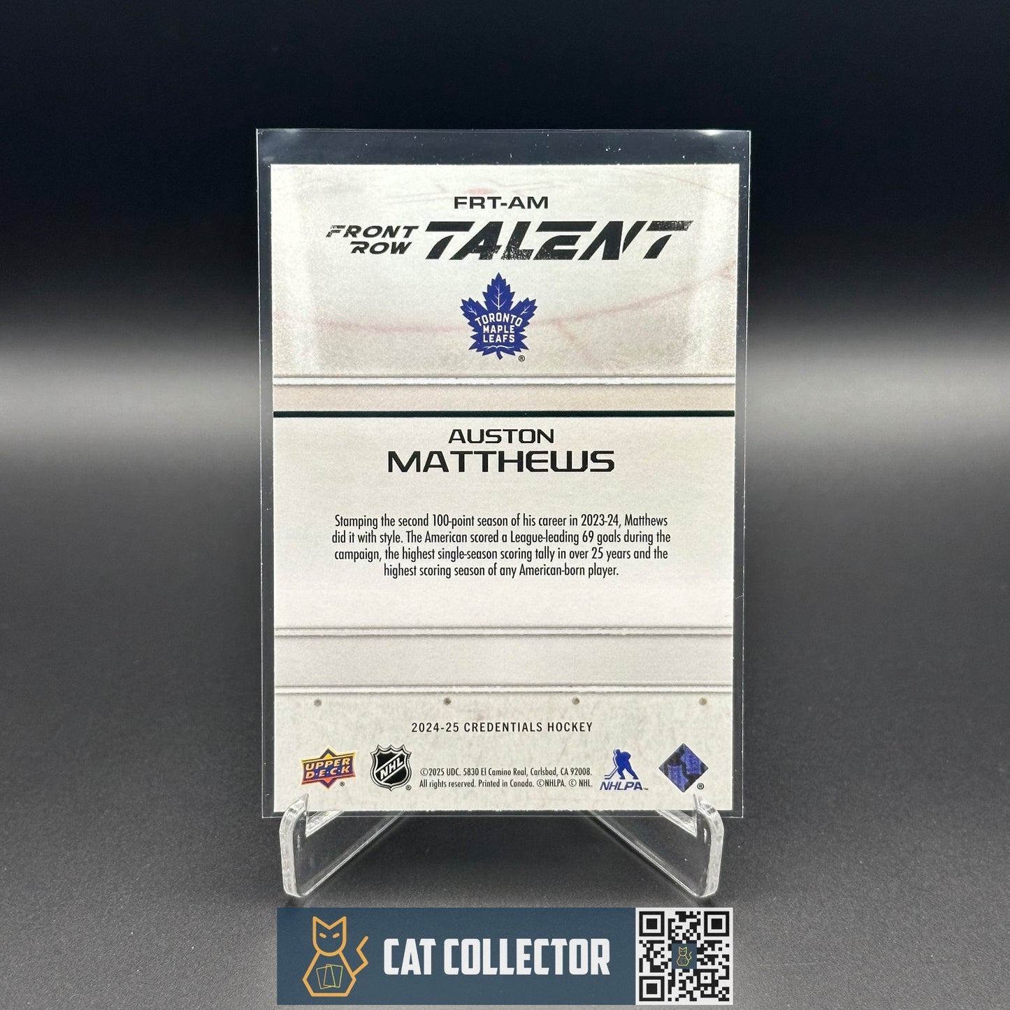 2024-25 UD Credentials AUSTON MATTHEWS #FRT-AM Front Row Talent