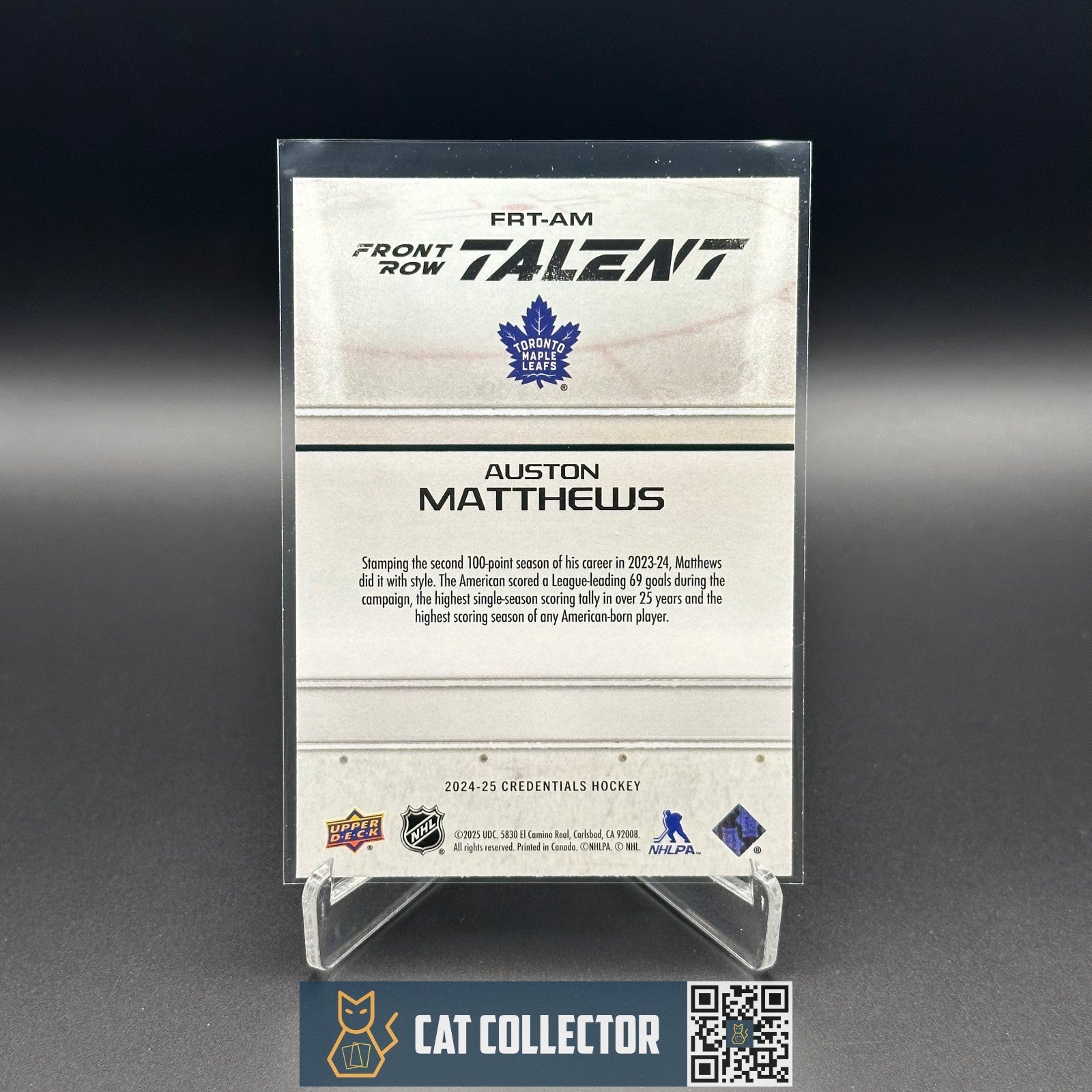 2024-25 UD Credentials AUSTON MATTHEWS #FRT-AM Front Row Talent
