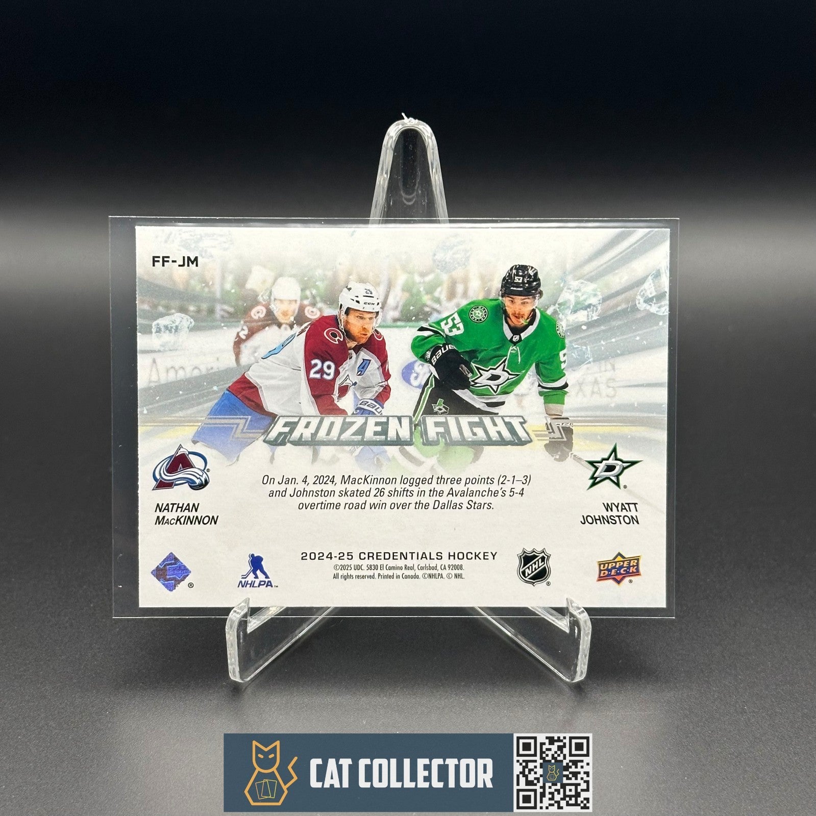 2024-25 UD Credentials NATHAN MACKINNON / WYATT JOHNSTON #FF-JM Frozen Fight