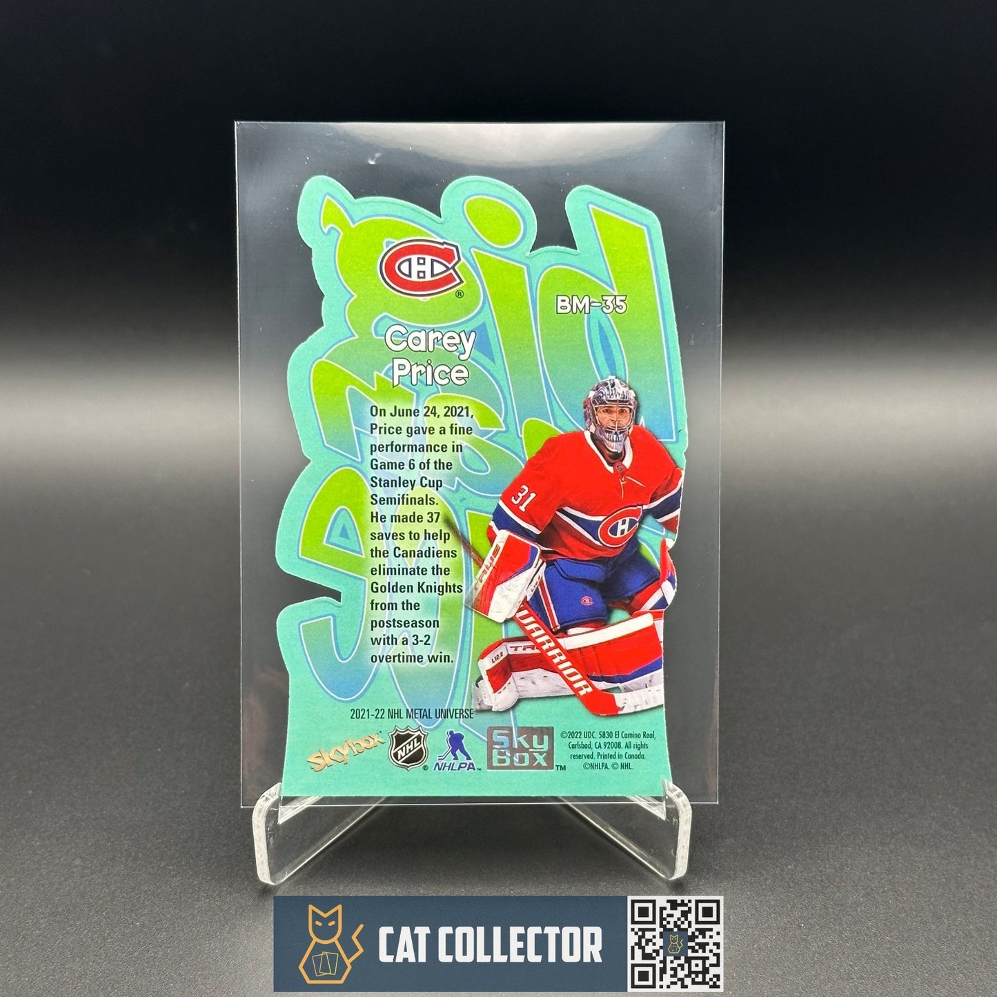 2021 SkyBox Metal Universe CAREY PRICE #BM-35 Big Man on Ice Die-Cut