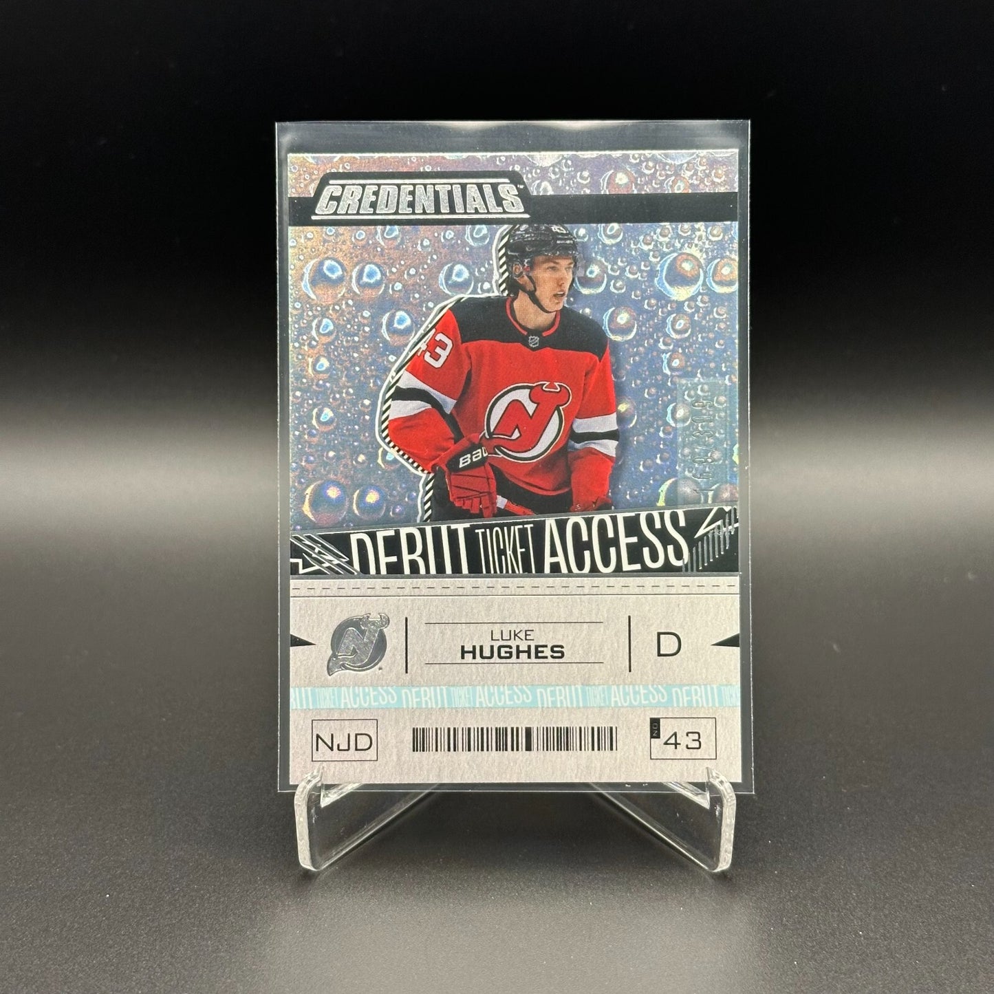 2023-24 UD Credentials LUKE HUGHES #196 Debut Ticket Access Rookie RC /399