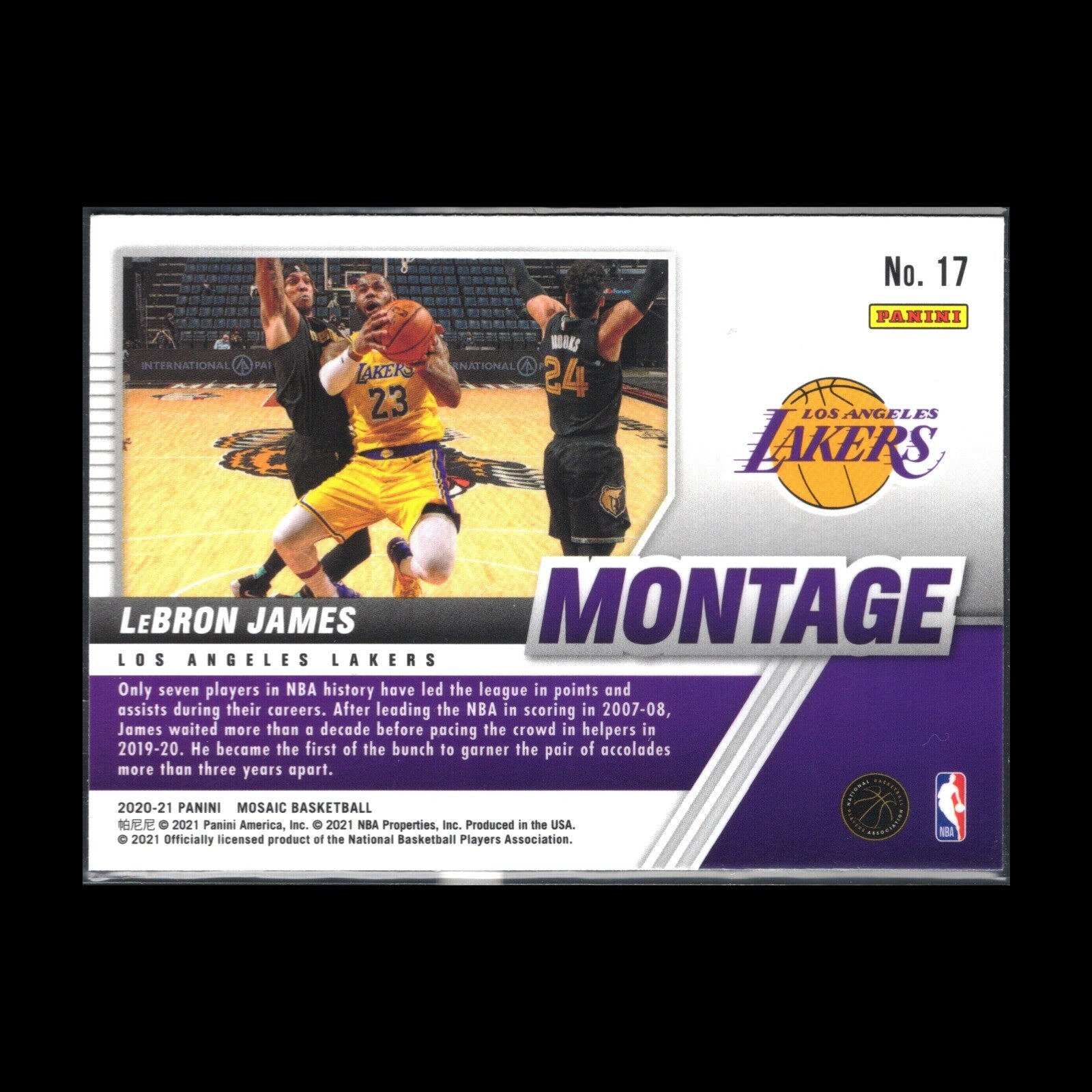 2020-21 Panini Mosaic LEBRON JAMES #17 Montage - Los Angeles Lakers