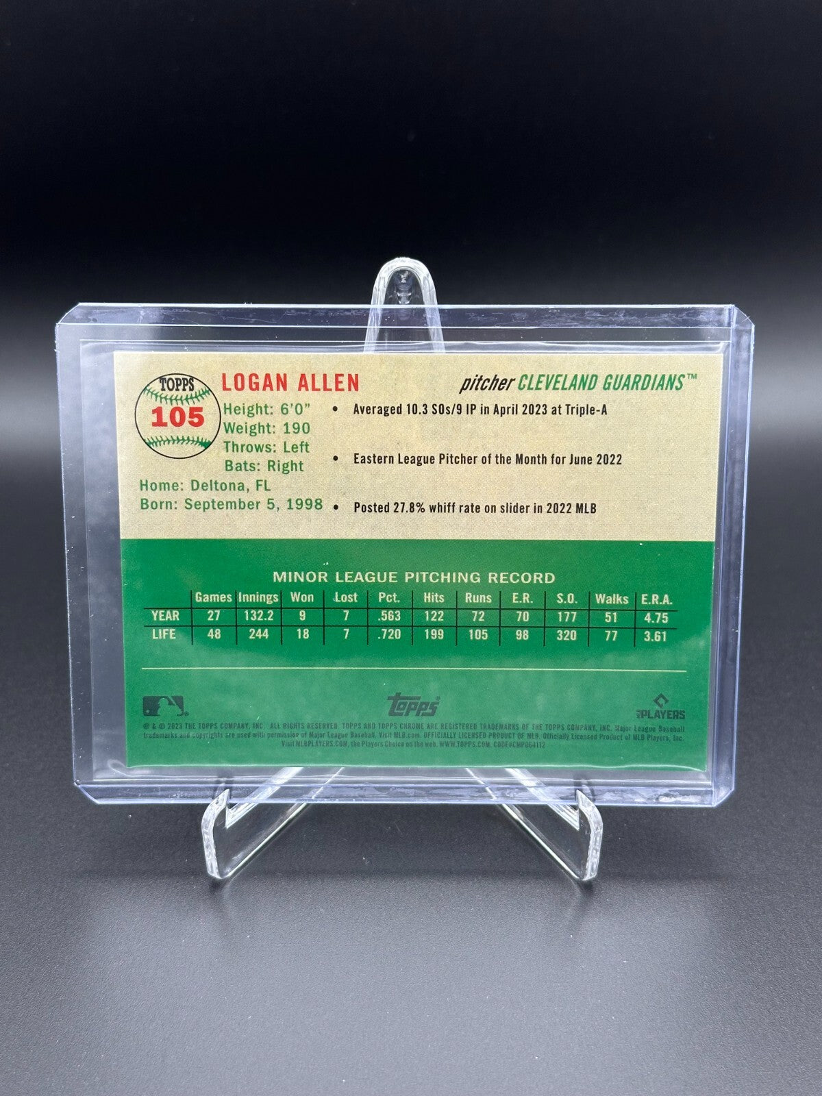 2023 Topps Chrome Platinum LOGAN ALLEN #105 Rookie Topps Refractor /499