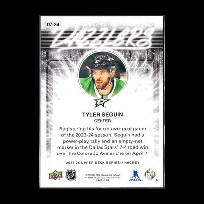 2024-25 UD Series 1 TYLER SEGUIN #DZ-34 Dazzlers Green - Dallas Stars