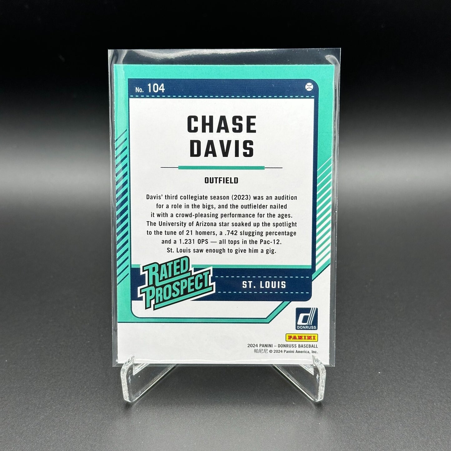 2024 Panini Donruss CHASE DAVIS #104 Rated Prospect RC