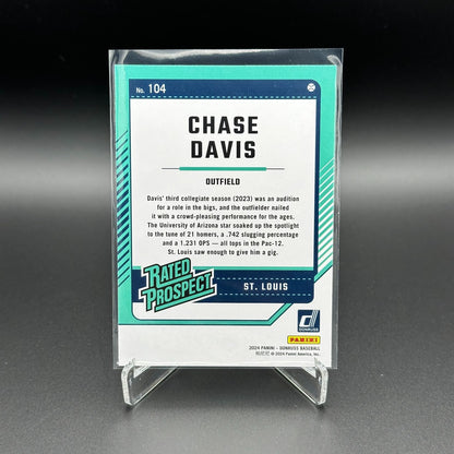 2024 Panini Donruss CHASE DAVIS #104 Rated Prospect RC