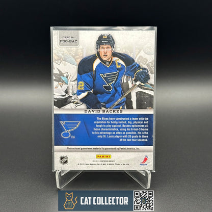 2012-13 Panini Certified DAVID BACKES #FOG-BAC Fabris of the game /150 Jersey