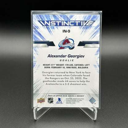 2023-24 UD Series 2 ALEXANDAR GEORGIEV #IN-9 Instinctive - Colorado Avalanche