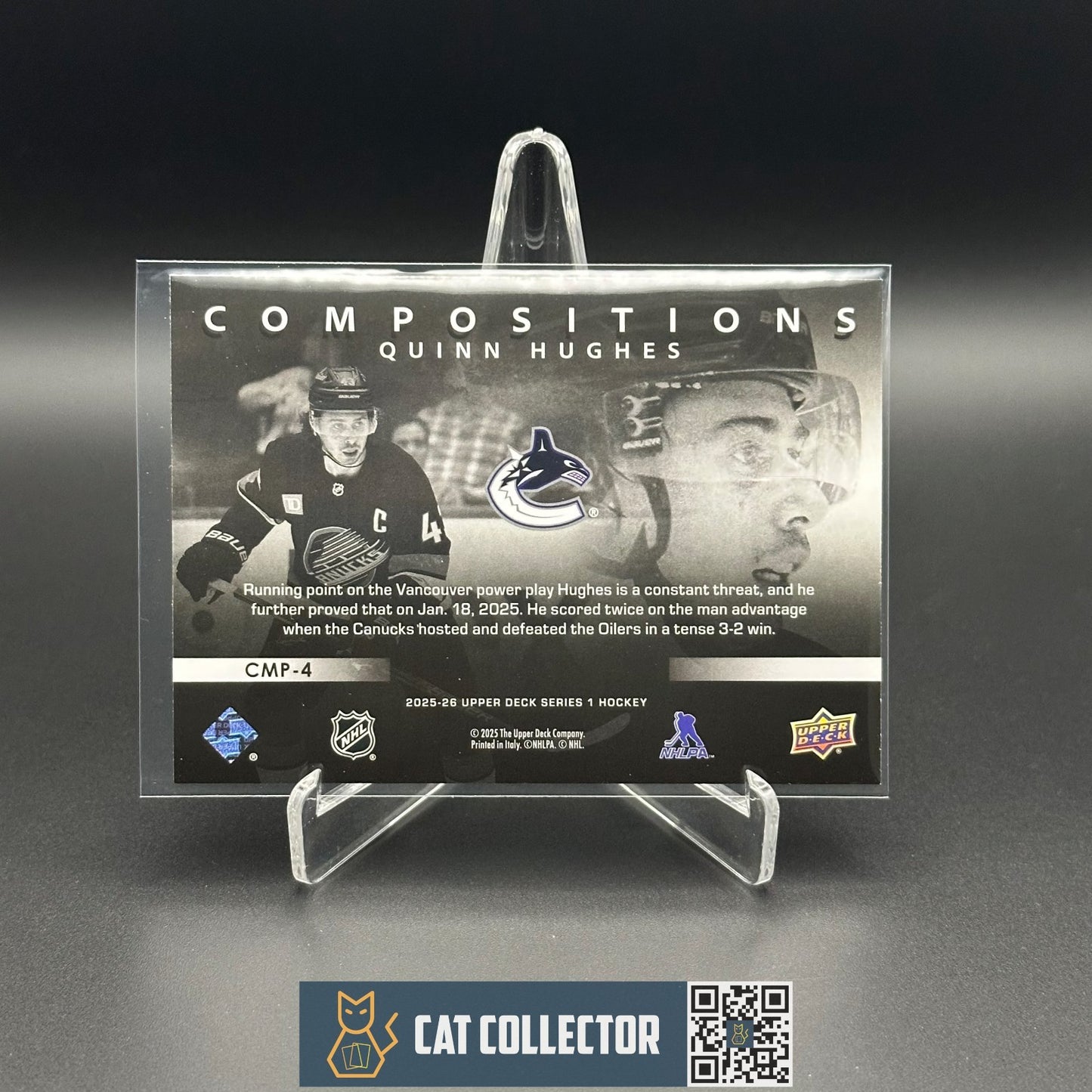 2025-26 UD Series 1 QUINN HUGHES #CMP-4 Compositions - Vancouver Canucks