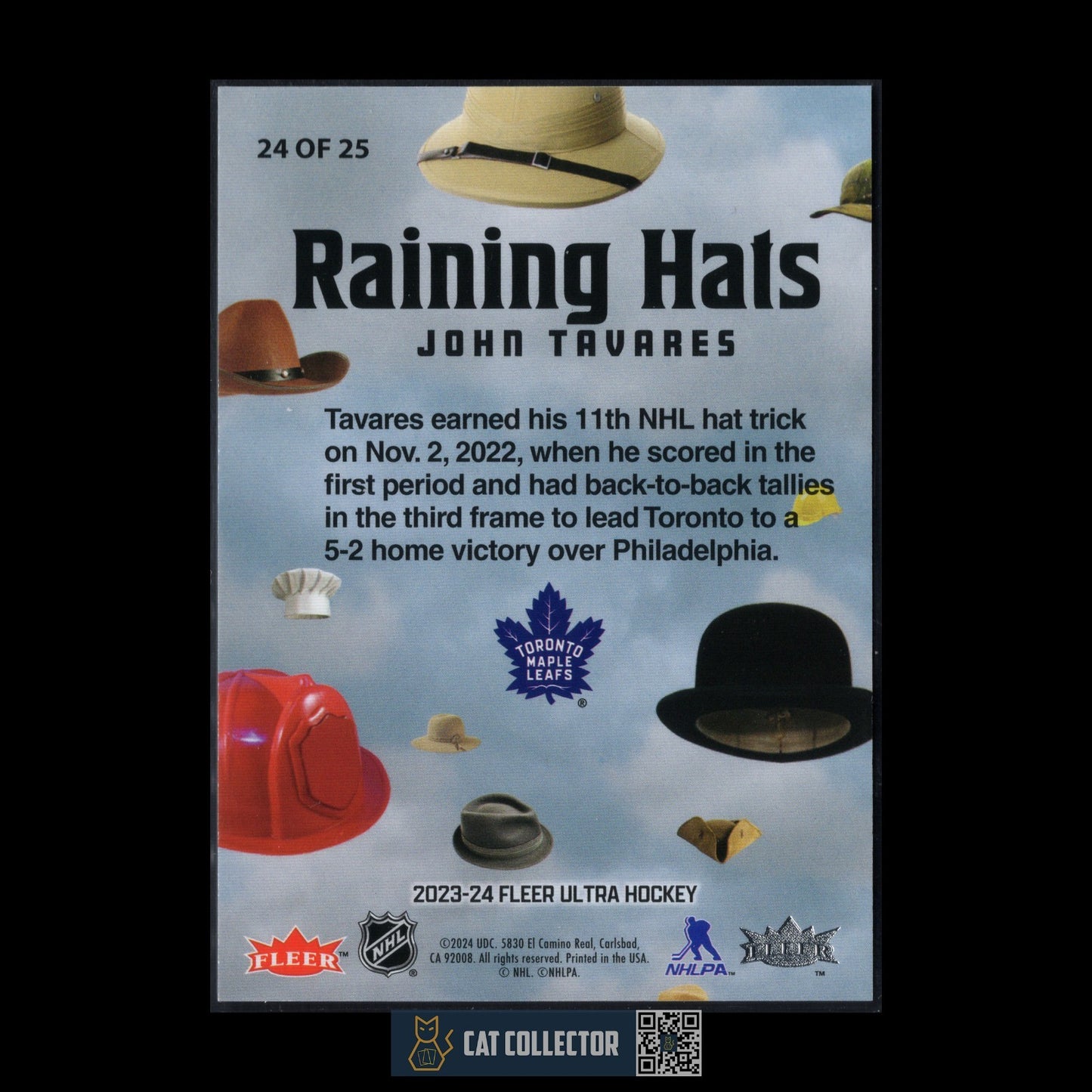 2023-24 Fleer Ultra JOHN TAVARES #24 Raining Hats