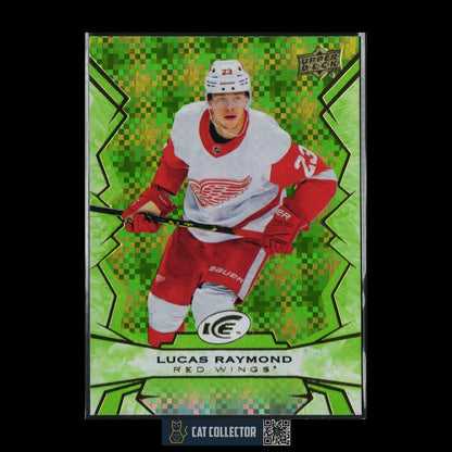 2022-23 UD Ice LUCAS RAYMOND #23 Green - Detroit Red Wings