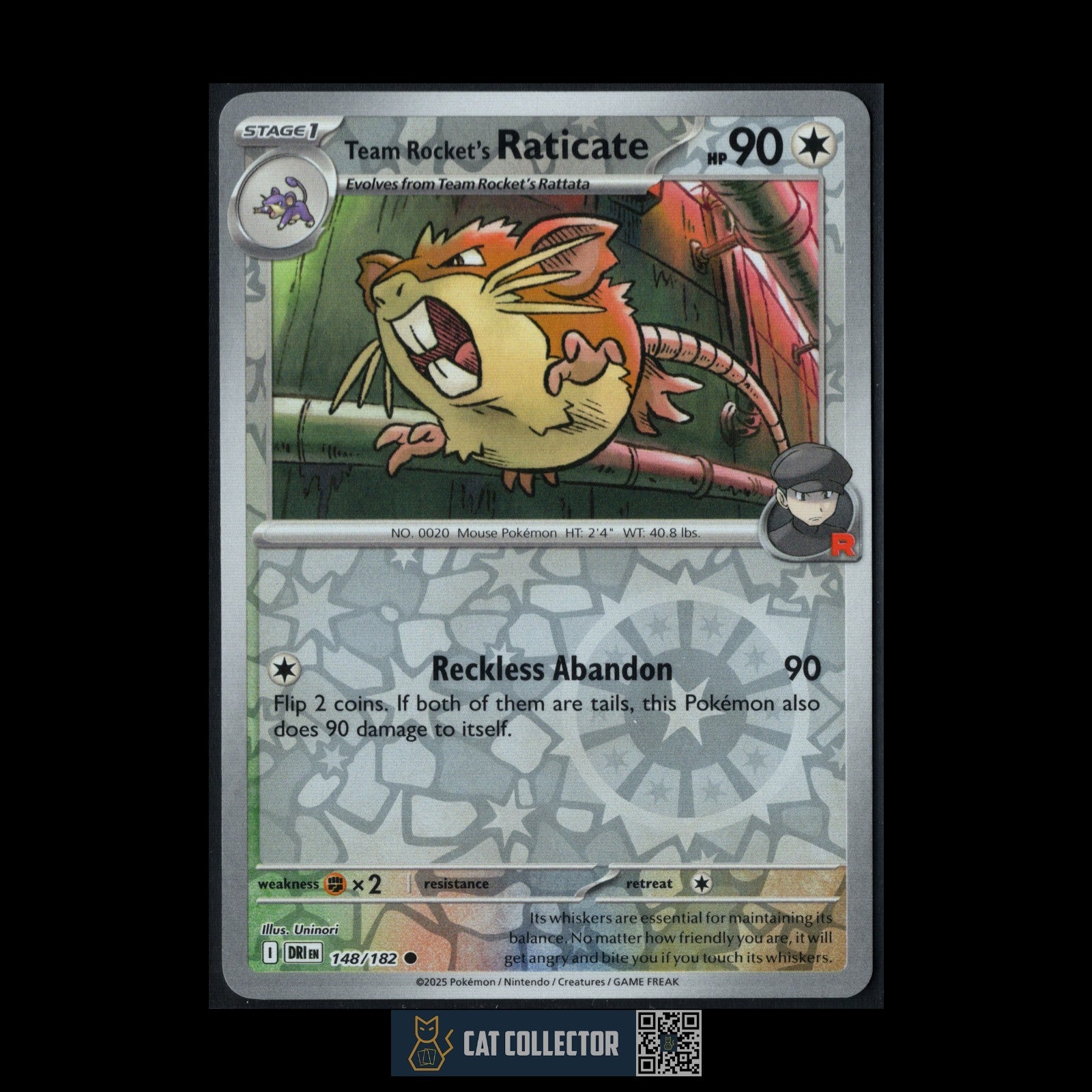 2025 Pokemon TCG Scarlet & Violet - Destined Rivals RATICATE #148 Reverse Holo